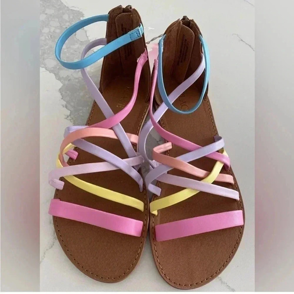 The Children's Place Springtime Strap Sandals Rainbow Size 3 Youth Colorful NEW - Picture 2 of 4